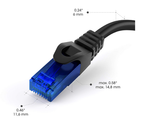 KabelDirekt – Ethernet Kablosu 10Gbit/s – 1,5m, siyah